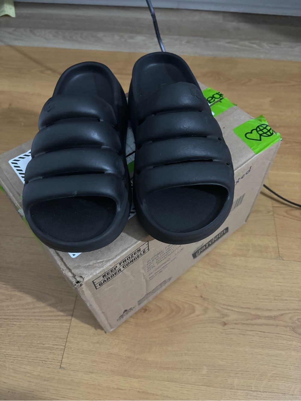 UGG Black Padded Slide Sandals